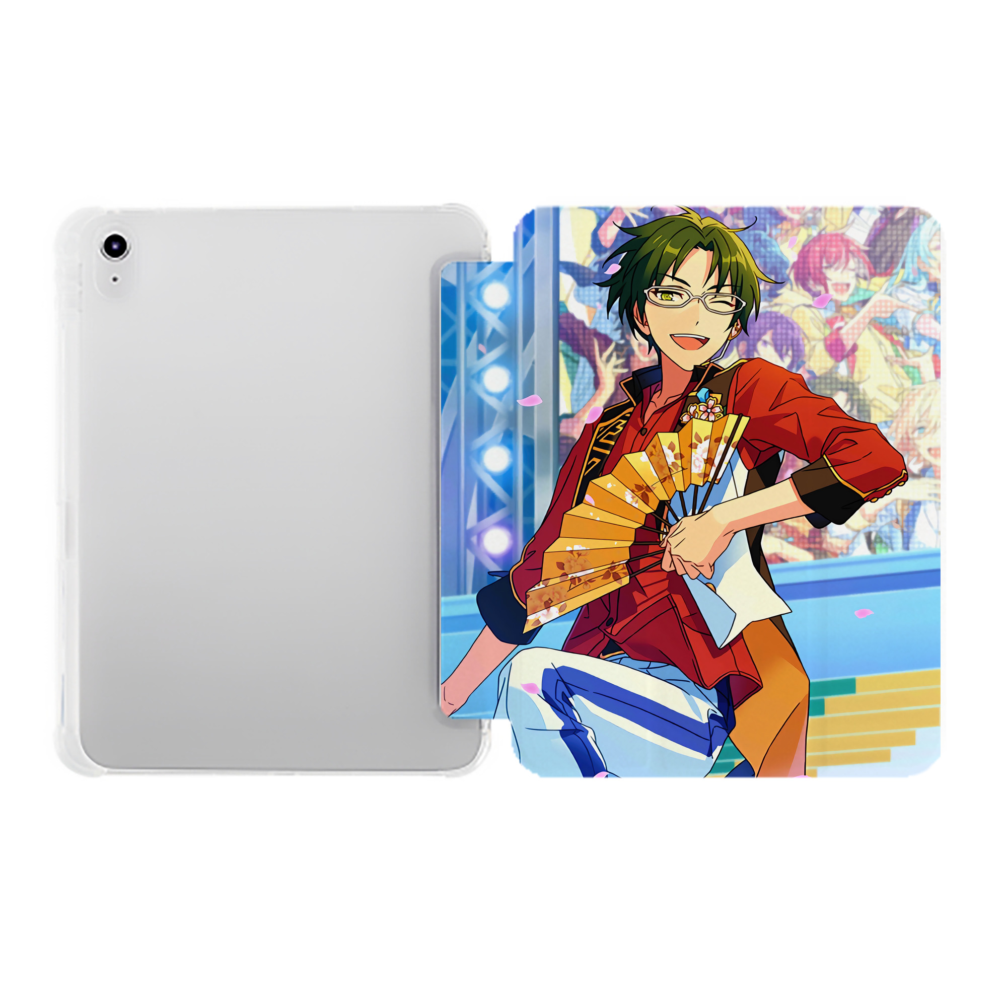 （画像用） あんさんぶるスターズ! Ensemble Stars IPad ケース ペン収納付き 三つ折りスタンド PUレザー×シリコン 対応機種9.5/10.5/10.9インチ